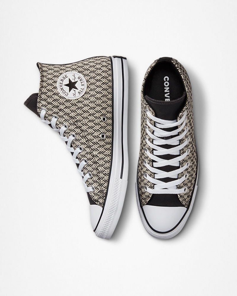 Converse Chuck Taylor All Star Herringbone Zwart Wit | 504267GZY