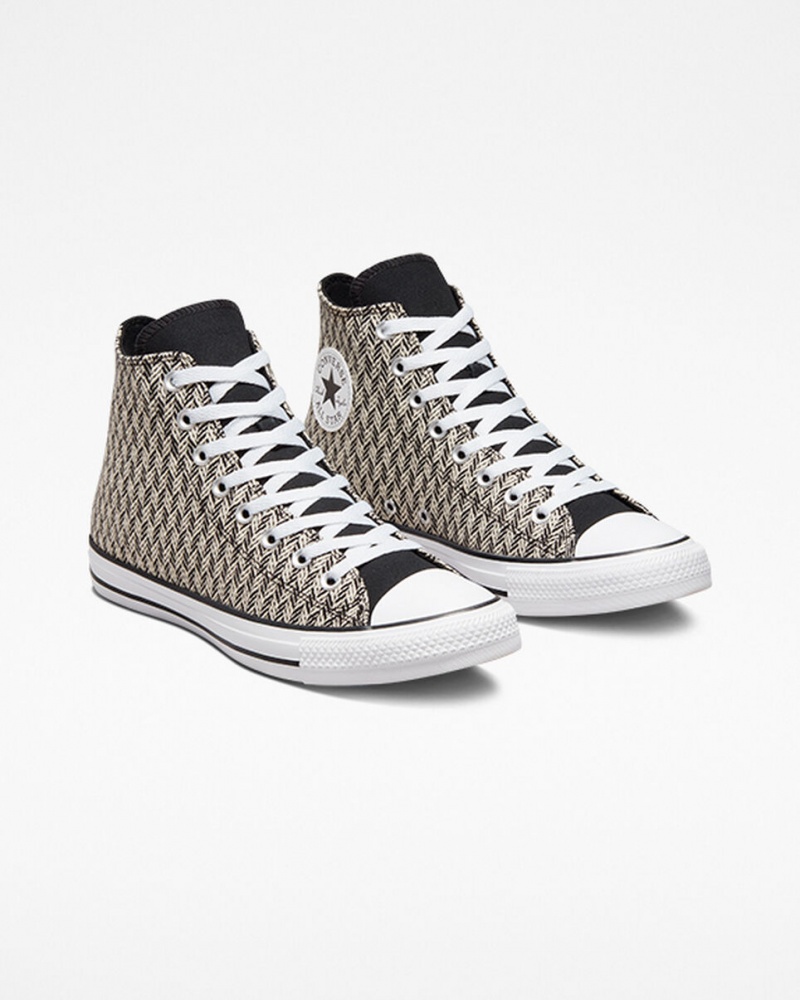 Converse Chuck Taylor All Star Herringbone Zwart Wit | 504267GZY