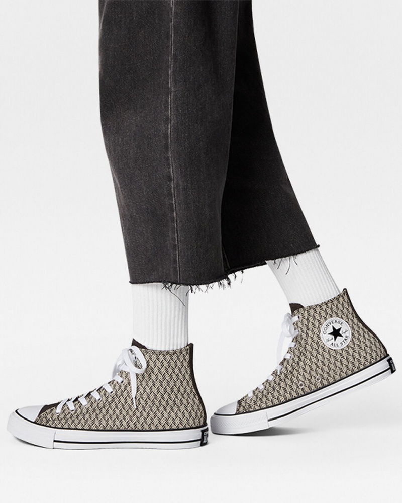 Converse Chuck Taylor All Star Herringbone Zwart Wit | 504267GZY