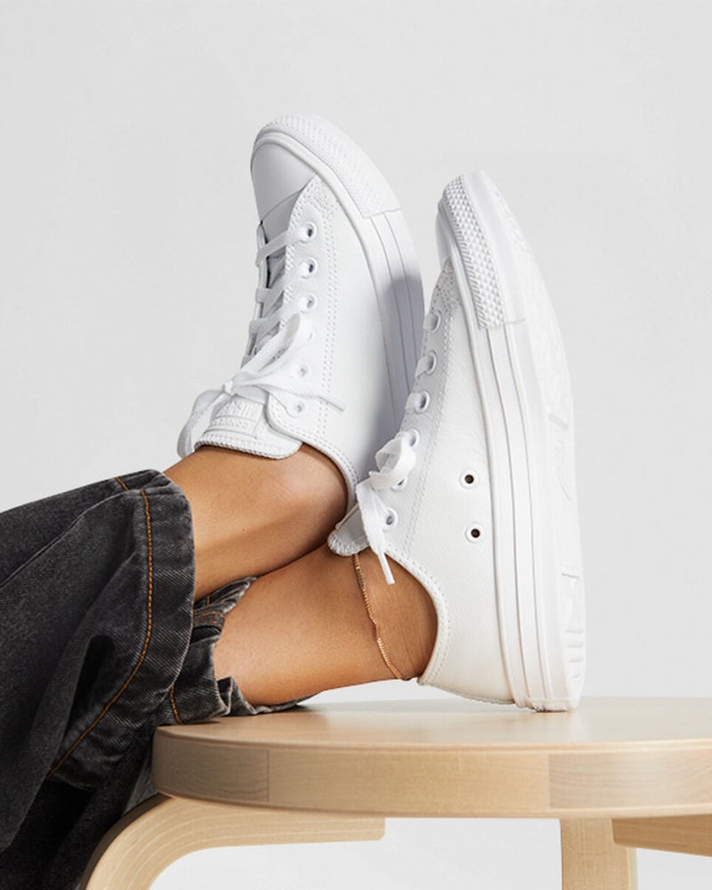 Converse Chuck Taylor All Star Leren Wit | 132594RYL