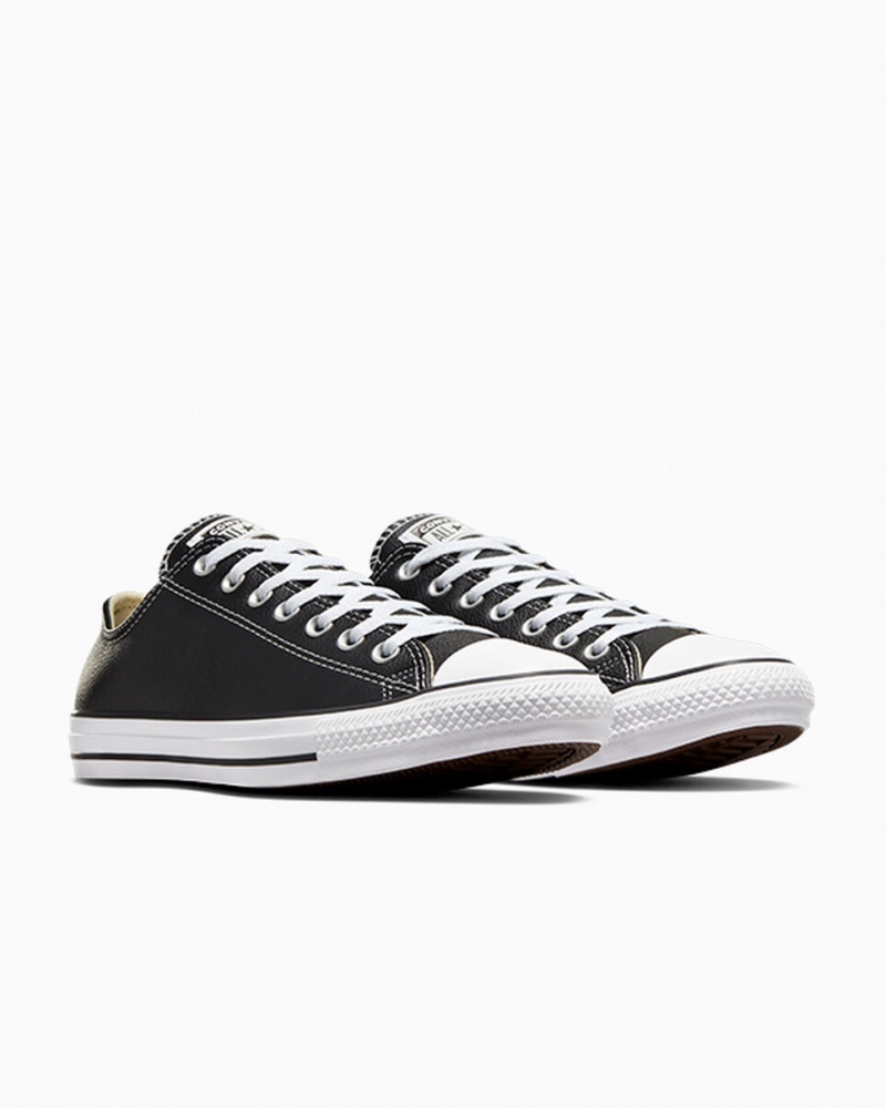 Converse Chuck Taylor All Star Leren Zwart | 620849JYN