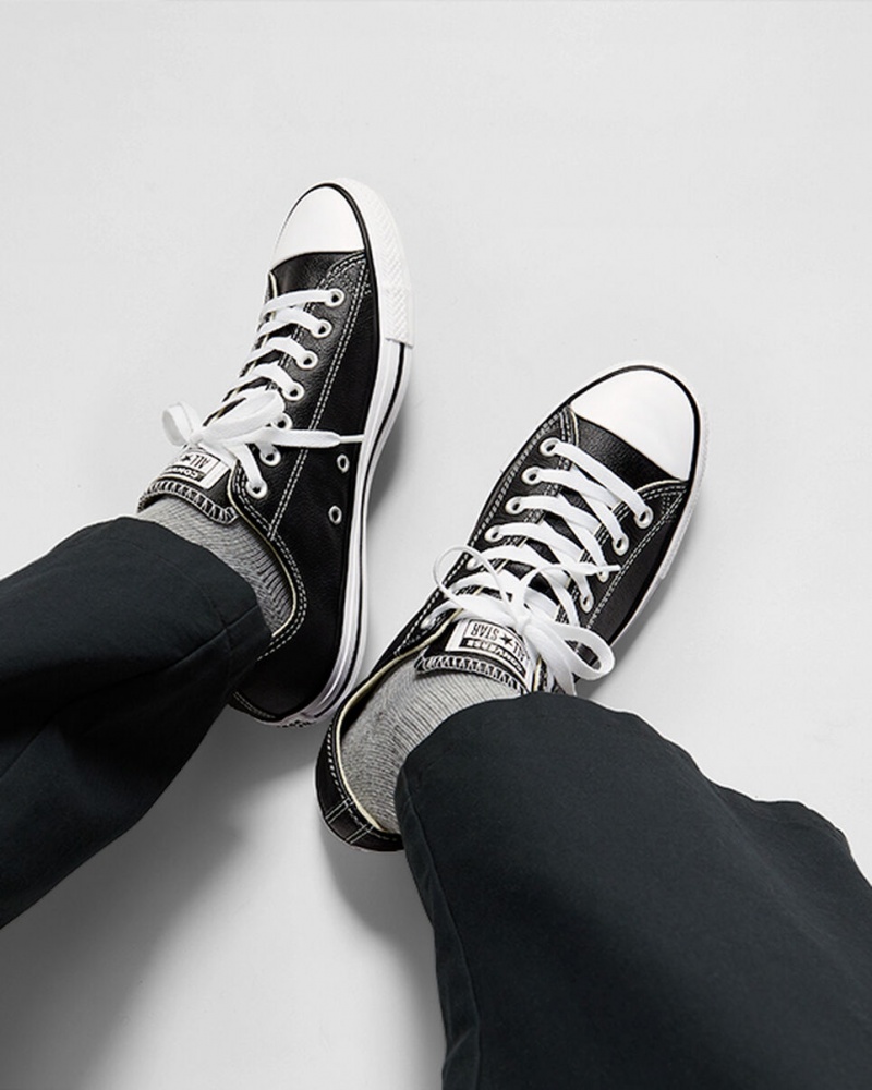 Converse Chuck Taylor All Star Leren Zwart | 620849JYN