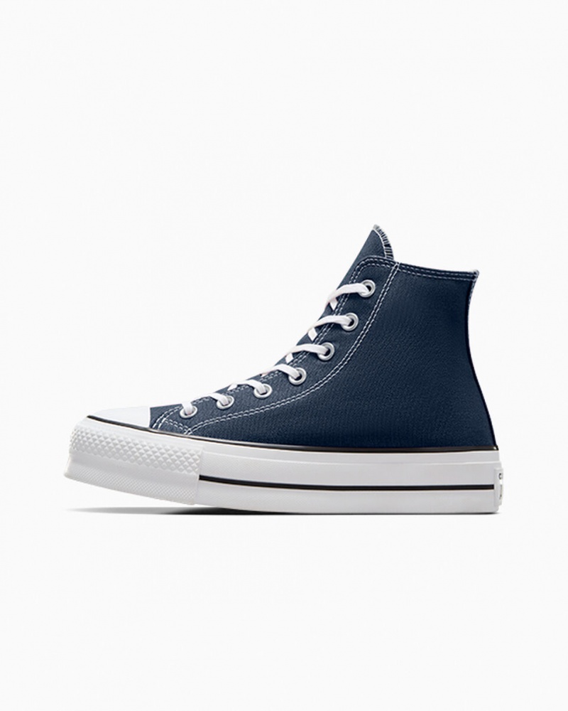 Converse Chuck Taylor All Star Lift Platform Donkerblauw Wit Zwart | 351980YVD