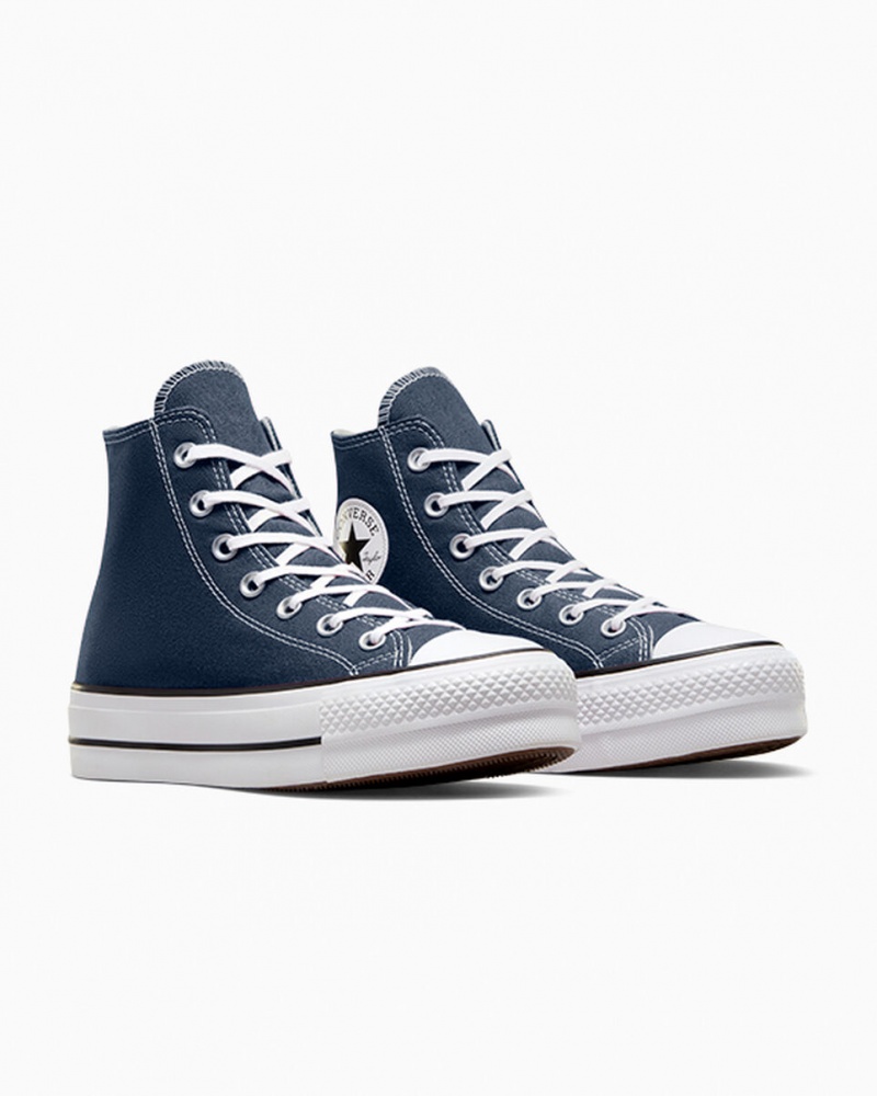 Converse Chuck Taylor All Star Lift Platform Donkerblauw Wit Zwart | 351980YVD