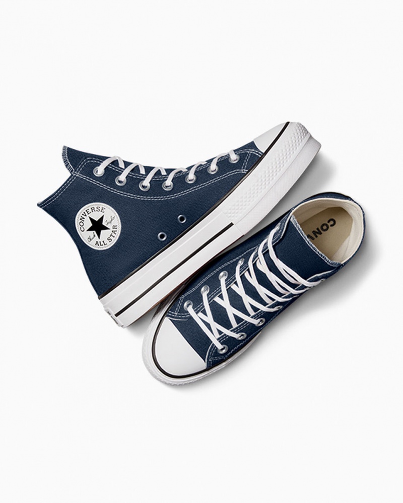 Converse Chuck Taylor All Star Lift Platform Donkerblauw Wit Zwart | 351980YVD