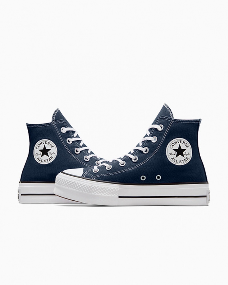 Converse Chuck Taylor All Star Lift Platform Donkerblauw Wit Zwart | 351980YVD