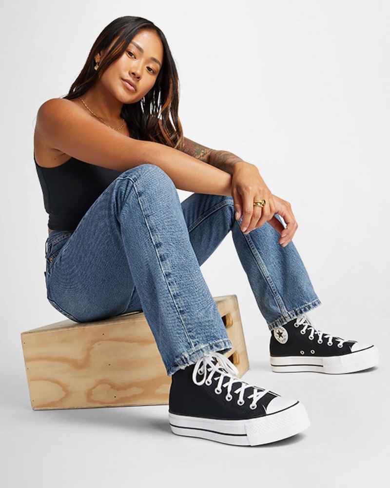 Converse Chuck Taylor All Star Lift Platform Zwart Wit Wit | 327981RVS