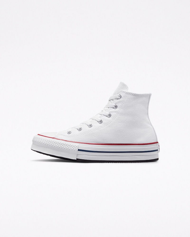 Converse Chuck Taylor All Star Lift Platform Wit Donkerblauw | 496813XJT