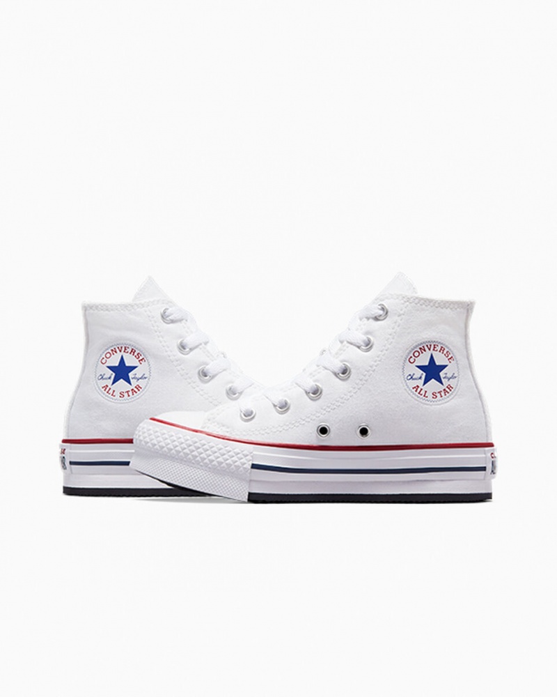 Converse Chuck Taylor All Star Lift Platform Wit Donkerblauw | 503871SZR