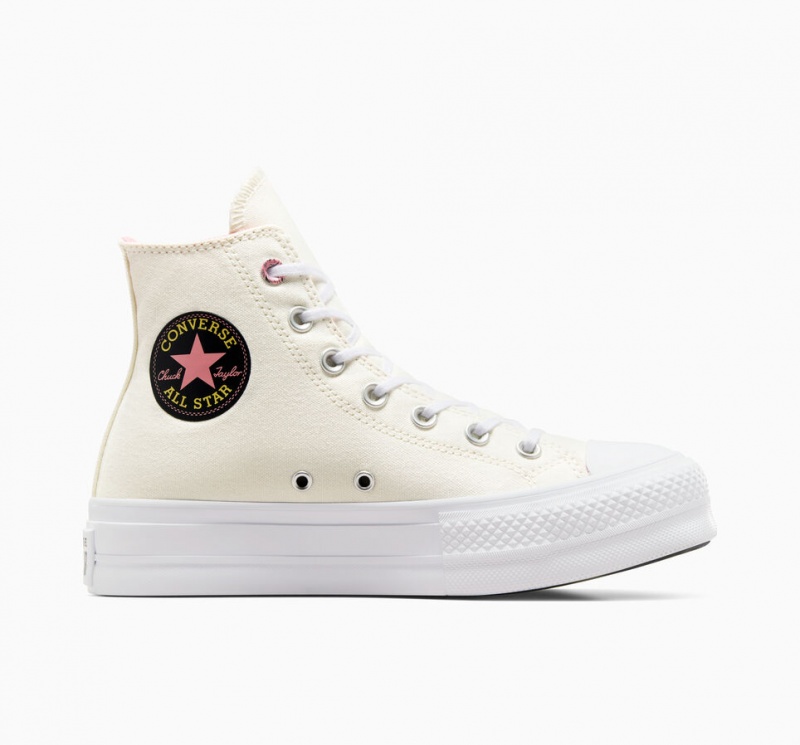 Converse Chuck Taylor All Star Lift Platform Alchemy Embroidery Zwart Roze | 164572XNV