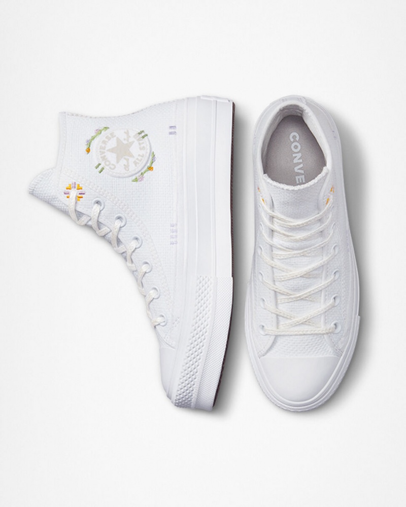 Converse Chuck Taylor All Star Lift Platform Autumn Embroidery Wit | 907158VWT