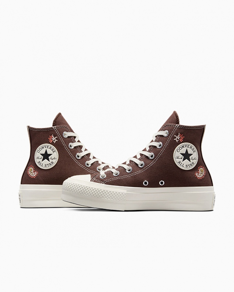 Converse Chuck Taylor All Star Lift Platform Crafted Evolution Bruin Roze | 820659ZIY