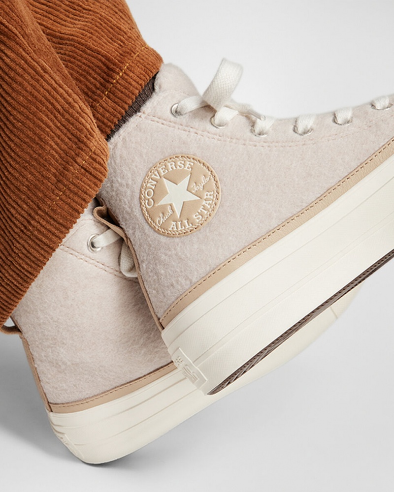 Converse Chuck Taylor All Star Lift Platform Faux Mohair Egret / Epic Dune / Egret | 813507CHW