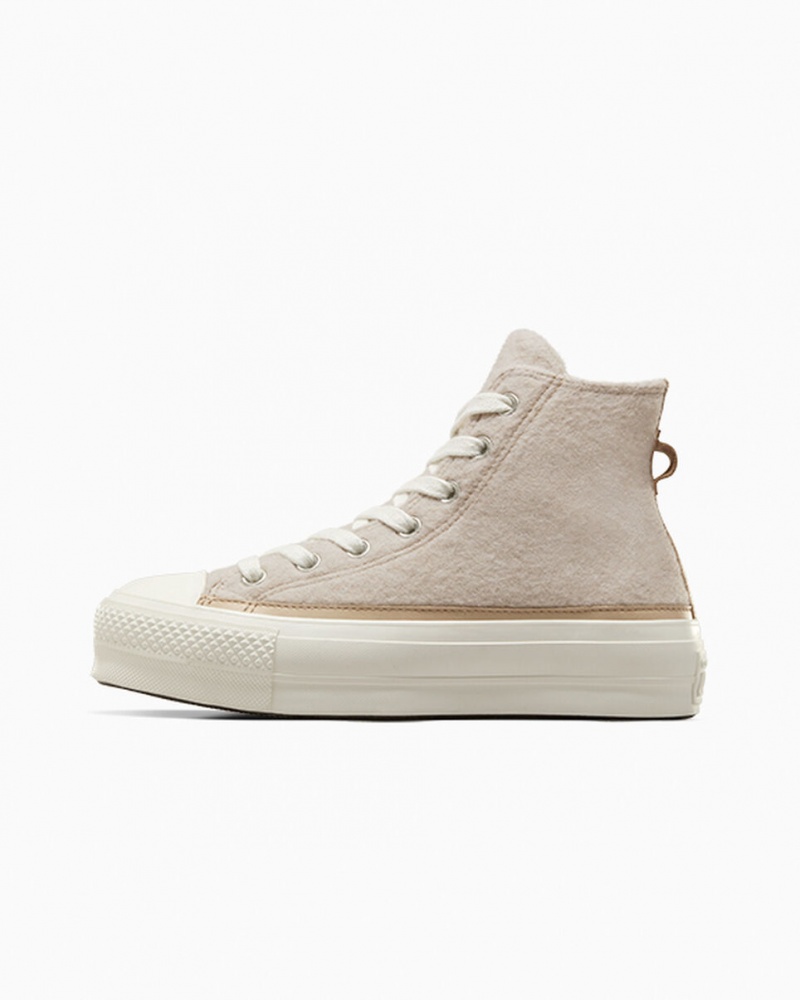 Converse Chuck Taylor All Star Lift Platform Faux Mohair Egret / Epic Dune / Egret | 813507CHW