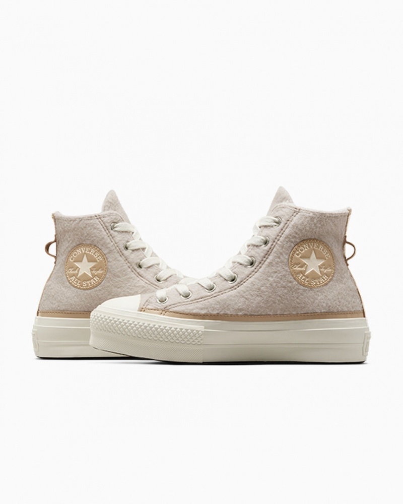 Converse Chuck Taylor All Star Lift Platform Faux Mohair Egret / Epic Dune / Egret | 813507CHW