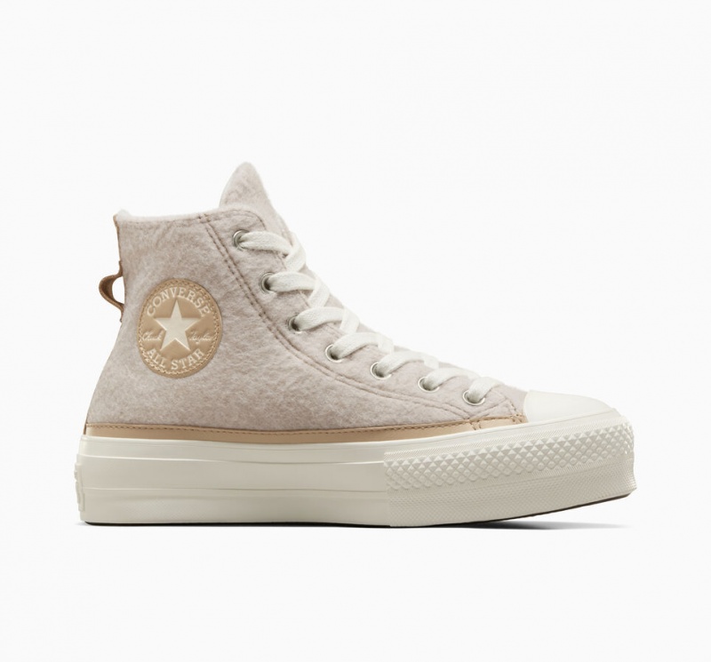 Converse Chuck Taylor All Star Lift Platform Faux Mohair Egret / Epic Dune / Egret | 813507CHW