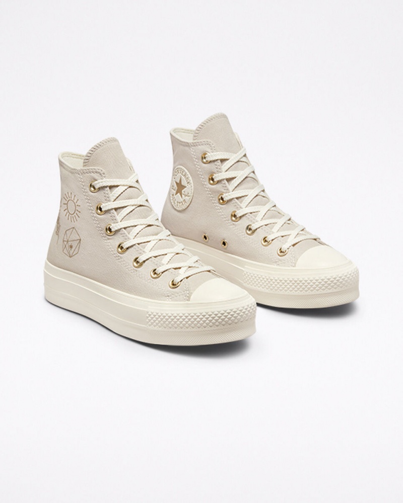 Converse Chuck Taylor All Star Lift Platform Golden Elements Lichtgoud | 642315GBC