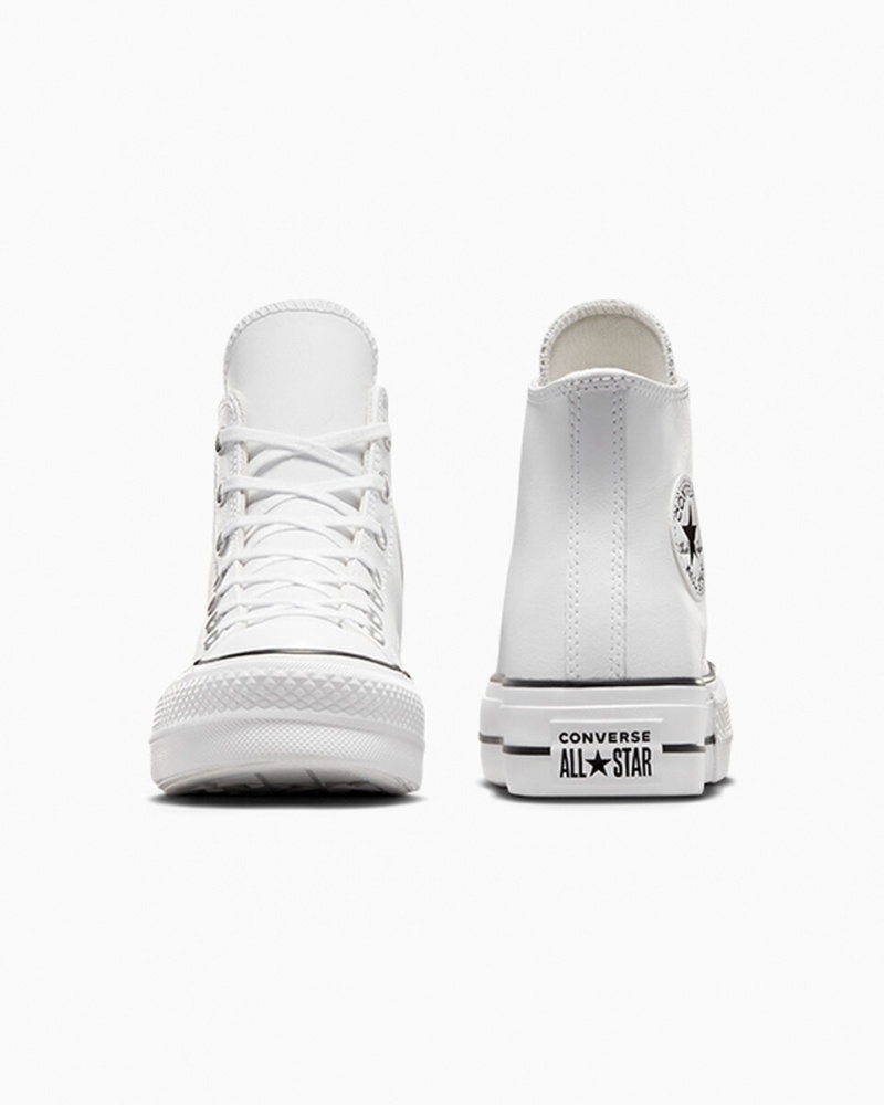 Converse Chuck Taylor All Star Lift Platform Leren Wit Zwart Wit | 290863HTE