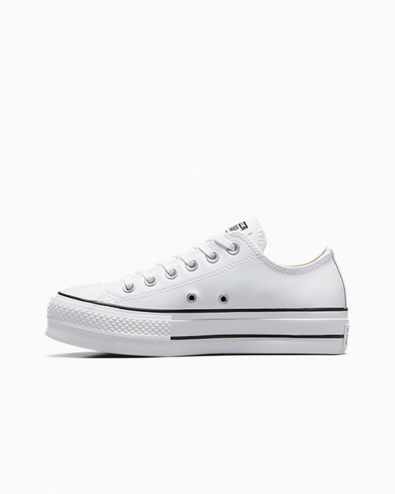 Converse Chuck Taylor All Star Lift Platform Leren Wit Zwart Wit | 039852JOW