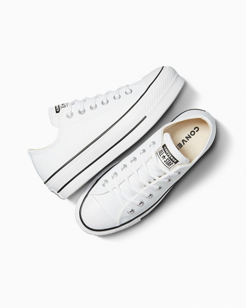 Converse Chuck Taylor All Star Lift Platform Leren Wit Zwart Wit | 039852JOW