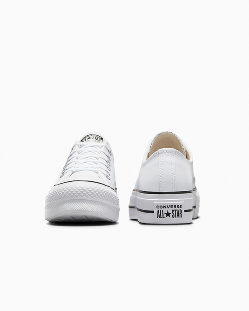 Converse Chuck Taylor All Star Lift Platform Leren Wit Zwart Wit | 039852JOW