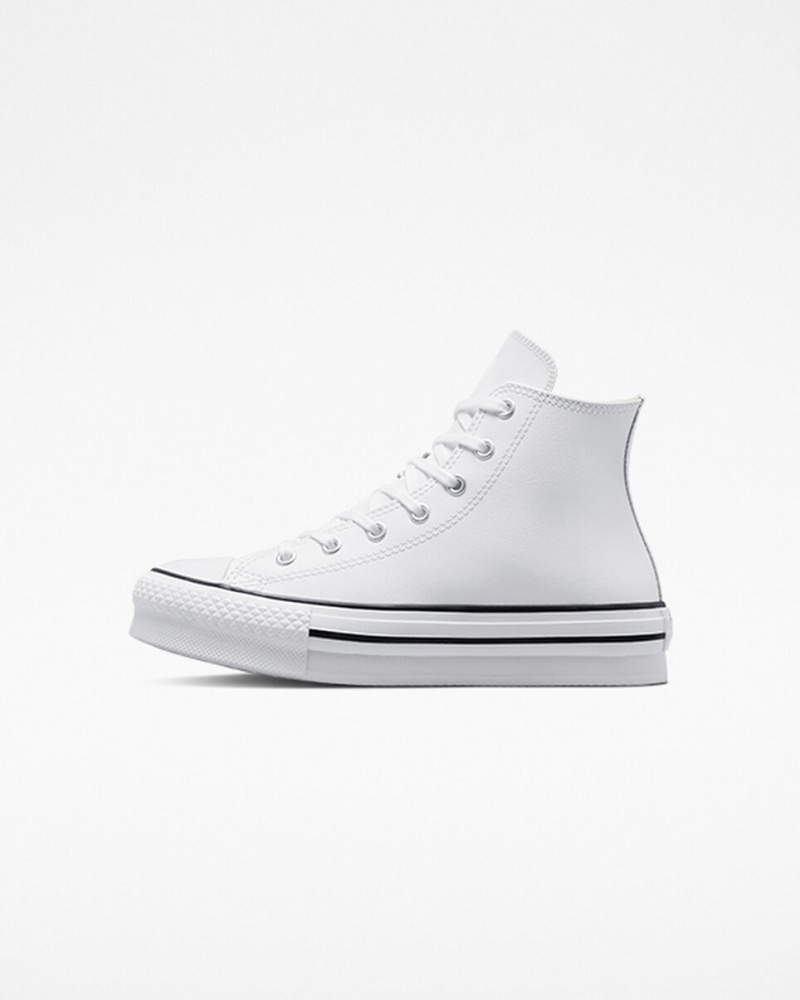 Converse Chuck Taylor All Star Lift Platform Leren Wit Zwart | 427310UCS