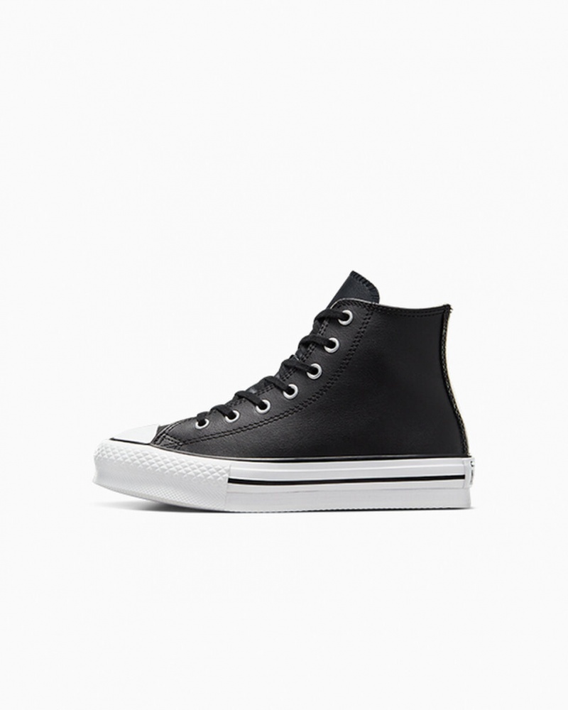 Converse Chuck Taylor All Star Lift Platform Leren Zwart Wit | 693725IPK