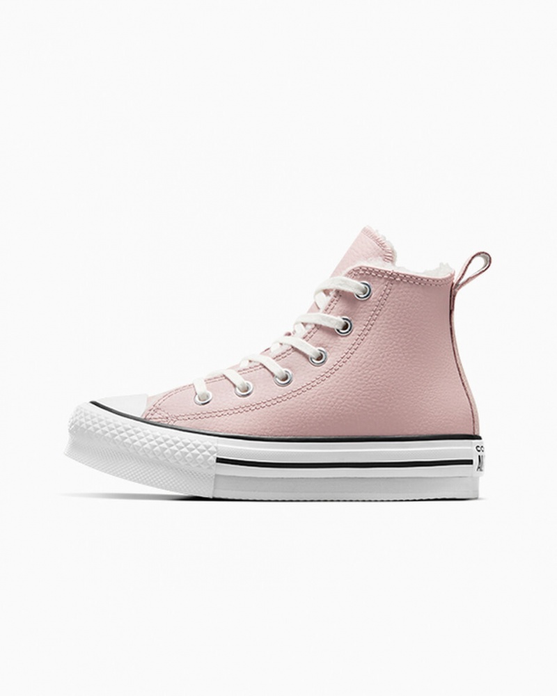 Converse Chuck Taylor All Star Lift Platform Leren & Faux Fur Roze Wit Zwart | 412063VHN