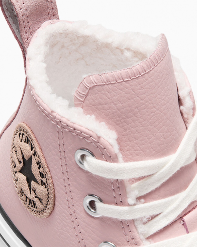 Converse Chuck Taylor All Star Lift Platform Leren & Faux Fur Roze Wit Zwart | 412063VHN