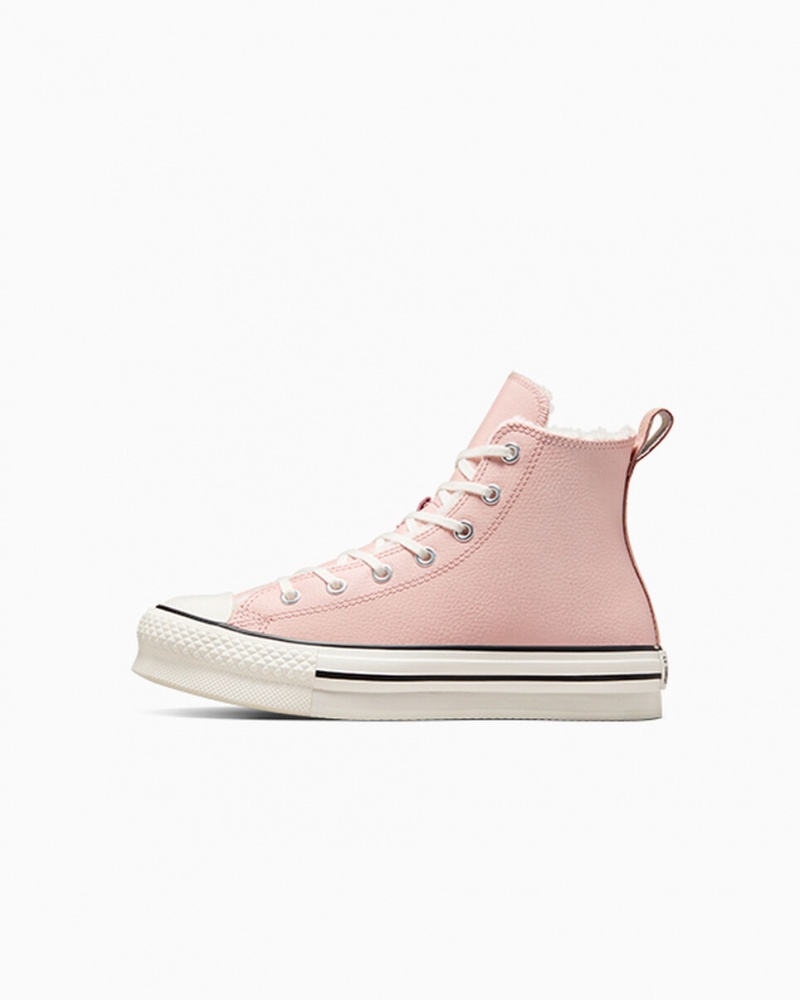 Converse Chuck Taylor All Star Lift Platform Leren & Sherpa Roze Wit Zwart | 985641EGY