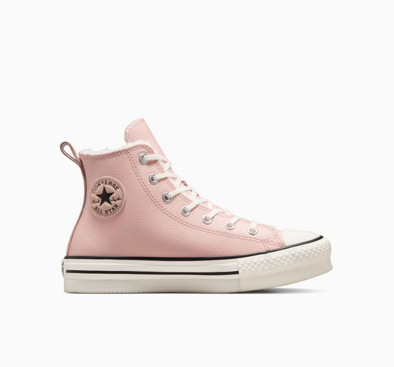 Converse Chuck Taylor All Star Lift Platform Leren & Sherpa Roze Wit Zwart | 985641EGY