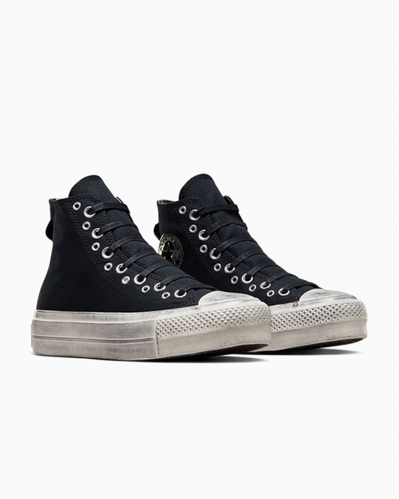 Converse Chuck Taylor All Star Lift Platform Punk Zwart Zwart | 520348ZHT