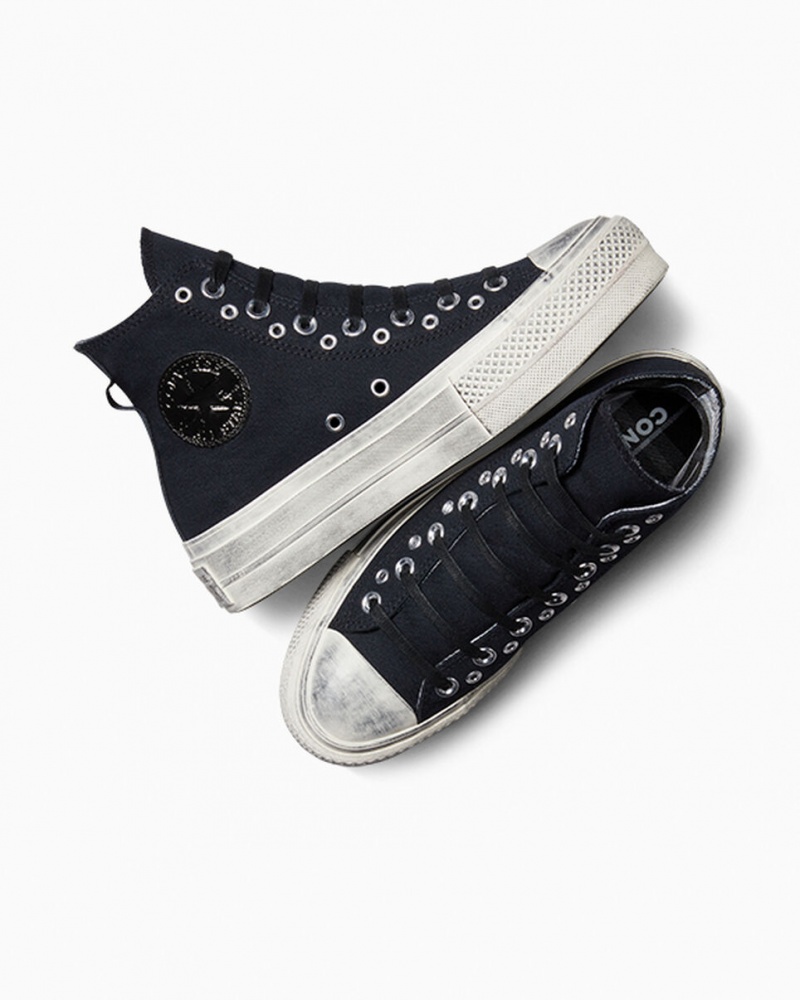 Converse Chuck Taylor All Star Lift Platform Punk Zwart Zwart | 520348ZHT