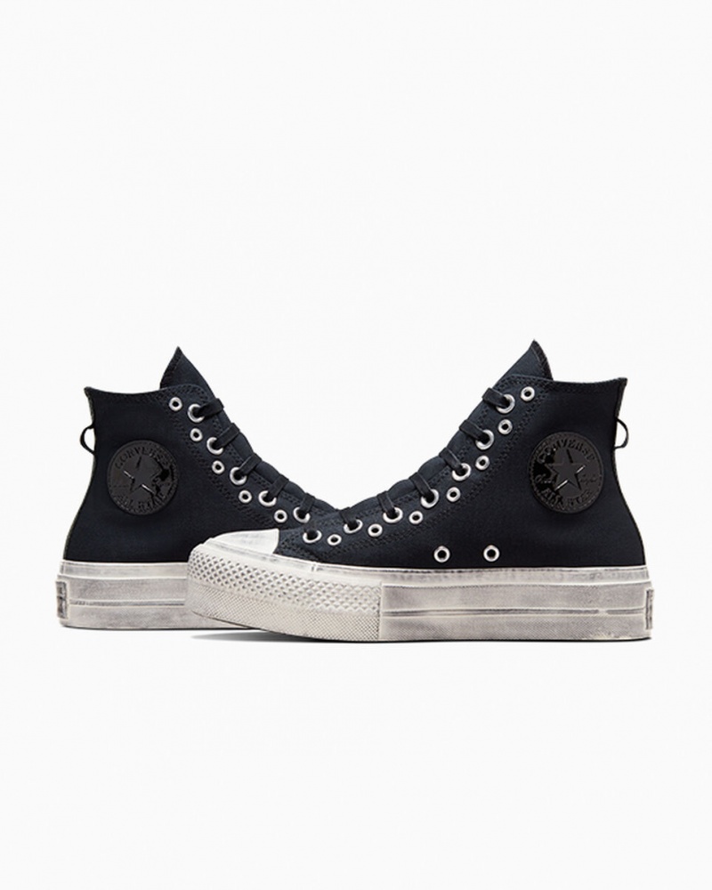 Converse Chuck Taylor All Star Lift Platform Punk Zwart Zwart | 520348ZHT