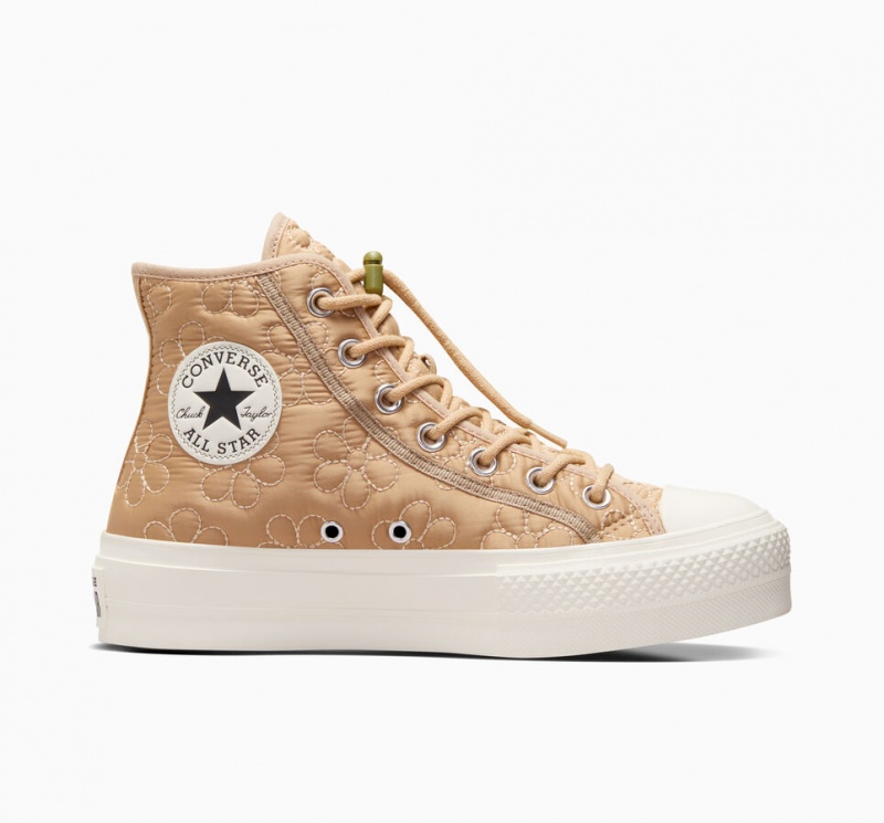 Converse Chuck Taylor All Star Lift Platform Gewatteerd Khaki | 409638BRZ