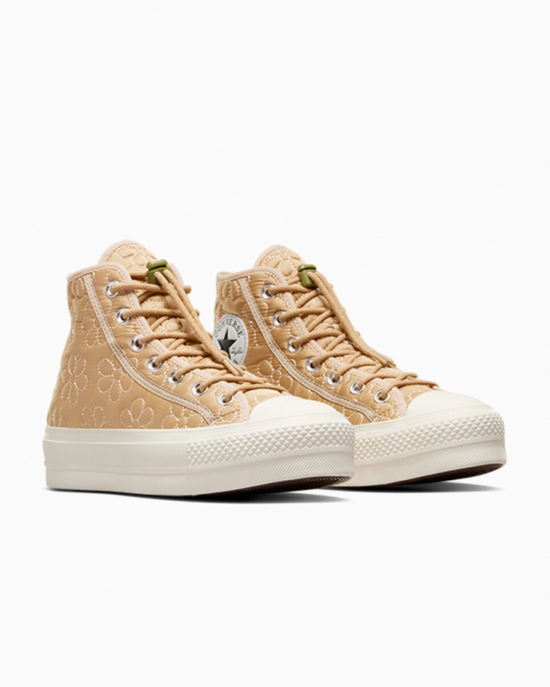 Converse Chuck Taylor All Star Lift Platform Gewatteerd Khaki | 059714KBX