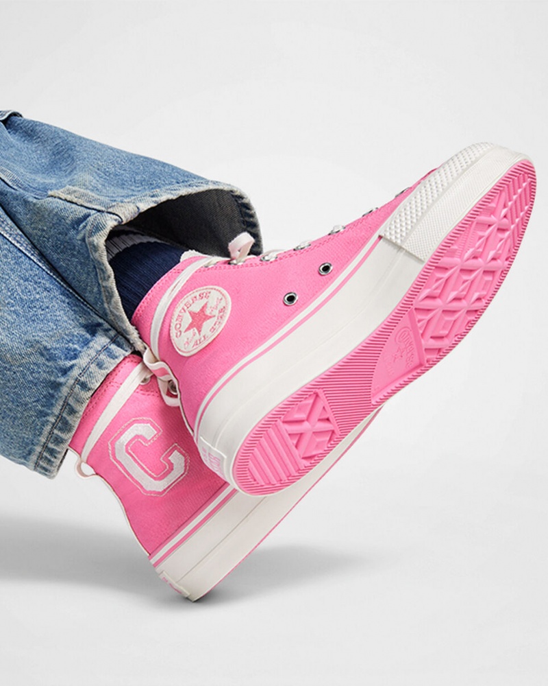 Converse Chuck Taylor All Star Lift Platform Retro Varsity Roze Roze | 597843FDC