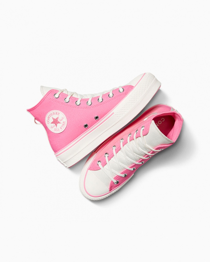 Converse Chuck Taylor All Star Lift Platform Retro Varsity Roze Roze | 597843FDC