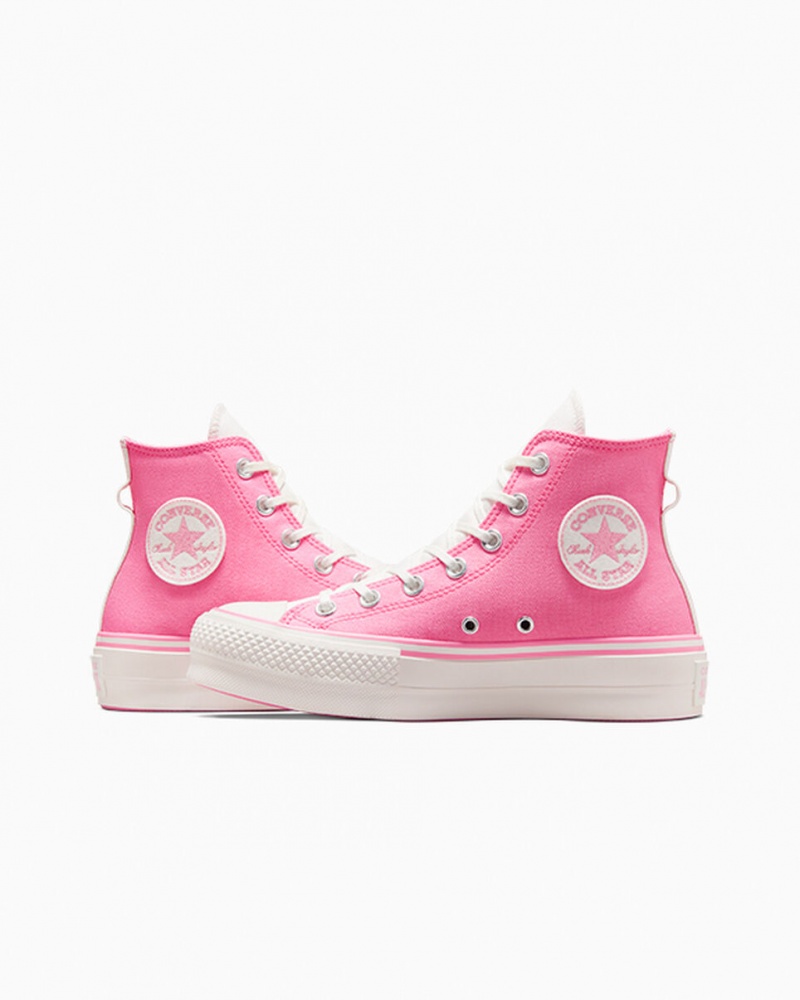 Converse Chuck Taylor All Star Lift Platform Retro Varsity Roze Roze | 597843FDC