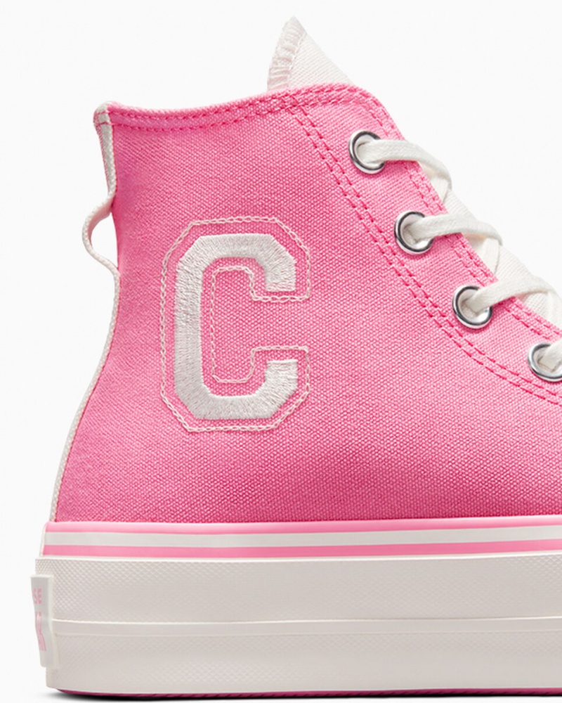 Converse Chuck Taylor All Star Lift Platform Retro Varsity Roze Roze | 597843FDC