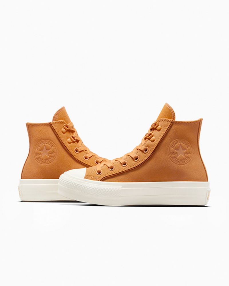 Converse Chuck Taylor All Star Lift Platform Suede Tiger Moth / Tawny Owl / Egret | 067254BKI