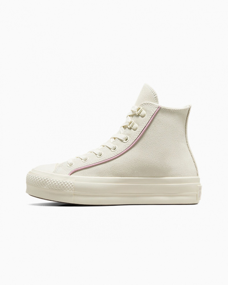 Converse Chuck Taylor All Star Lift Platform Suede Egret / Phantom Violet / Egret | 745192TMY