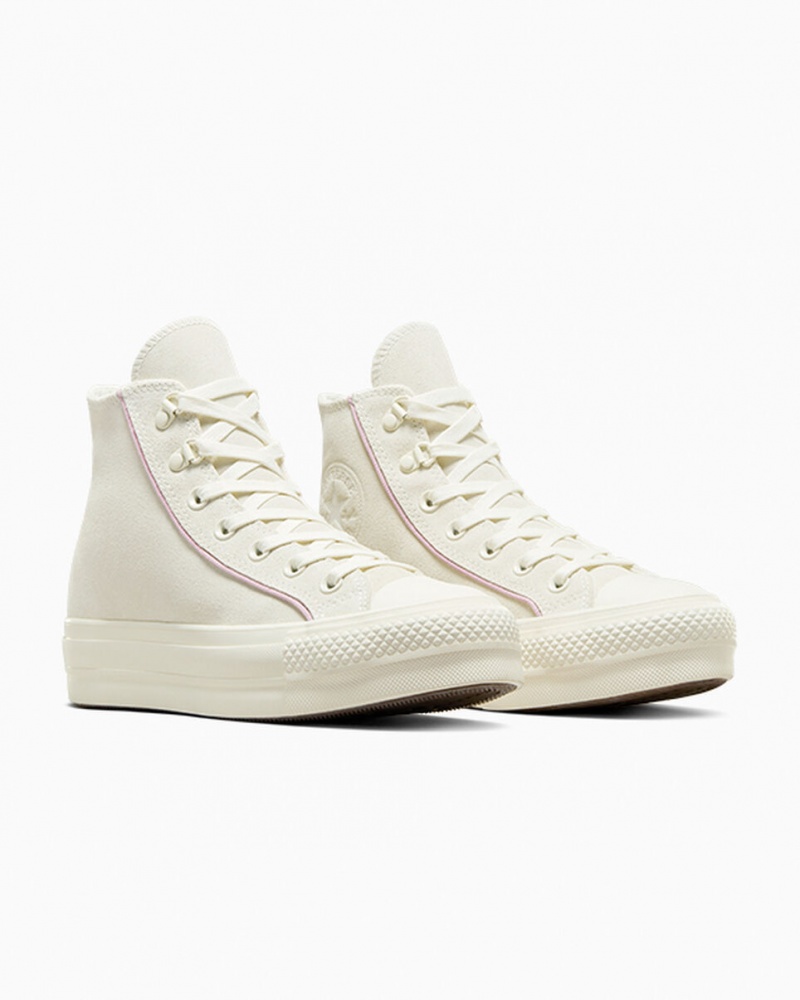 Converse Chuck Taylor All Star Lift Platform Suede Egret / Phantom Violet / Egret | 745192TMY