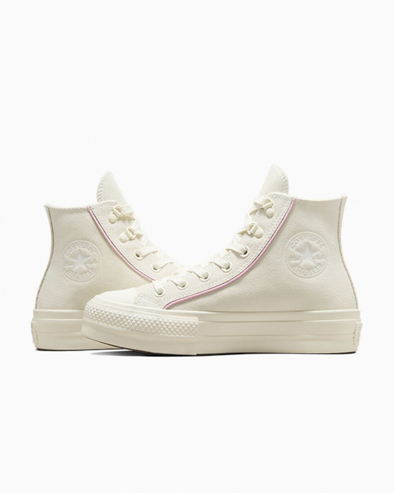 Converse Chuck Taylor All Star Lift Platform Suede Egret / Phantom Violet / Egret | 745192TMY