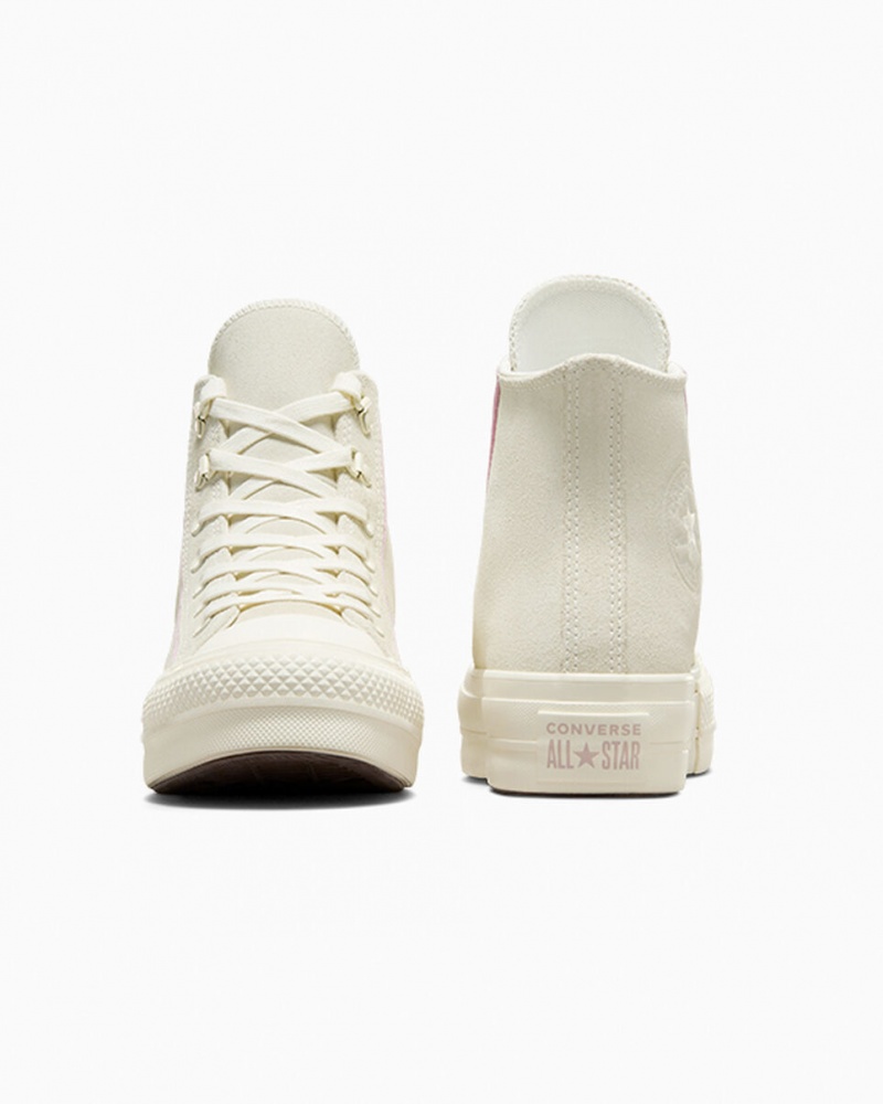 Converse Chuck Taylor All Star Lift Platform Suede Egret / Phantom Violet / Egret | 745192TMY