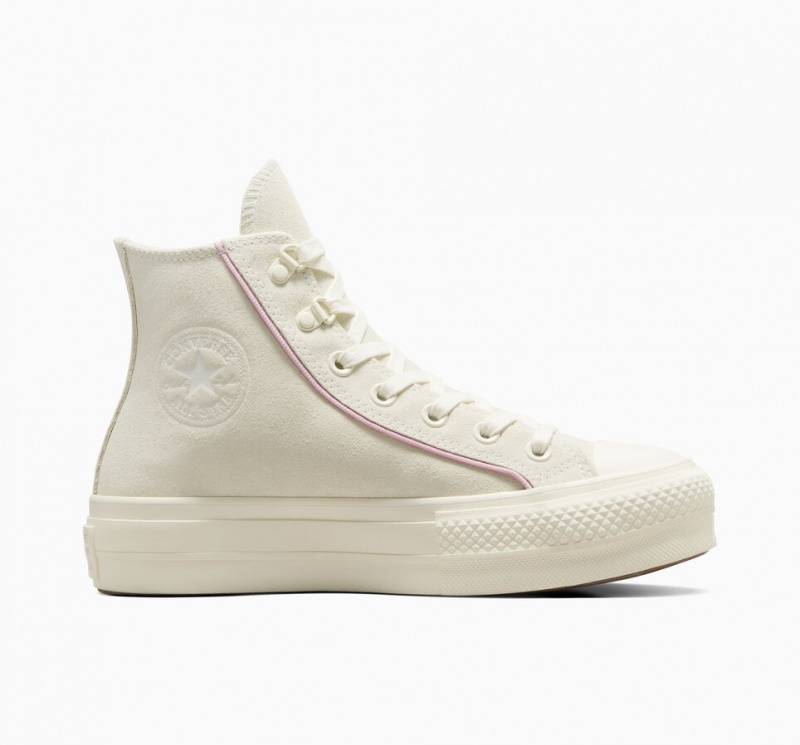 Converse Chuck Taylor All Star Lift Platform Suede Egret / Phantom Violet / Egret | 745192TMY