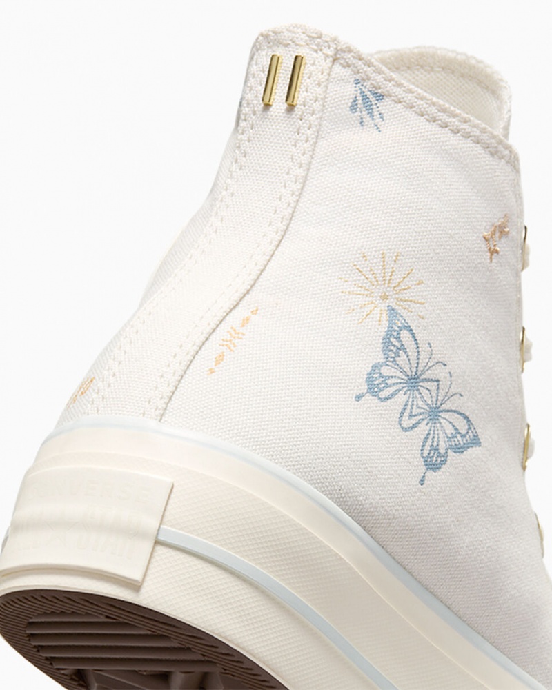 Converse Chuck Taylor All Star Lift Platform Tiny Tattoos Wit Blauw | 539601YCQ