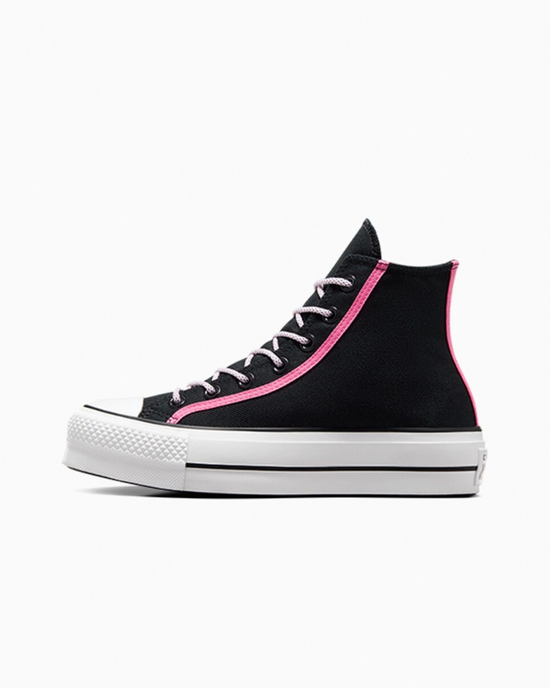 Converse Chuck Taylor All Star Lift Platform Utility Twist Zwart Roze Wit | 438506SEF