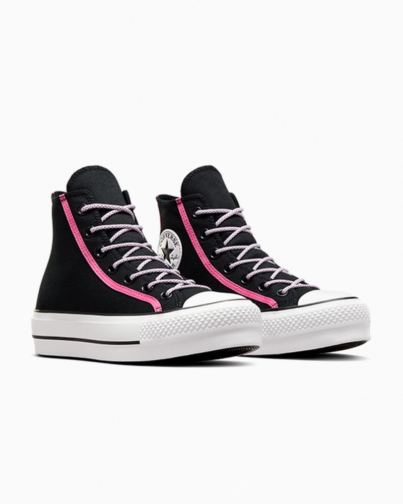 Converse Chuck Taylor All Star Lift Platform Utility Twist Zwart Roze Wit | 438506SEF