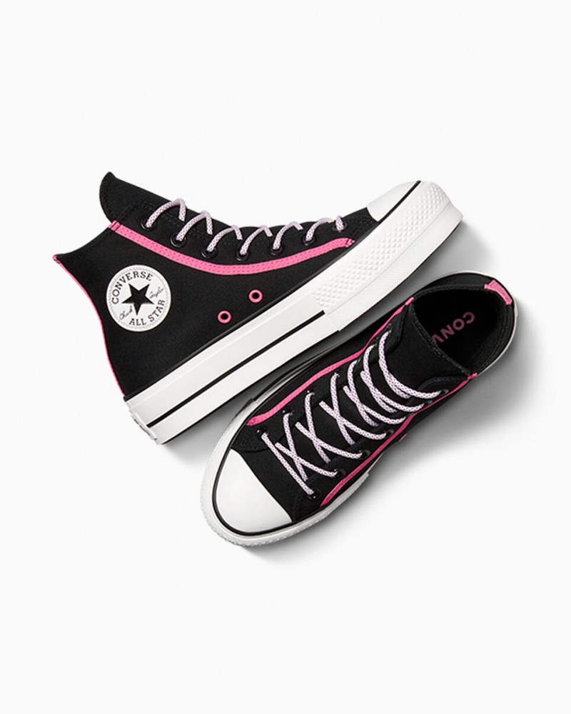 Converse Chuck Taylor All Star Lift Platform Utility Twist Zwart Roze Wit | 438506SEF